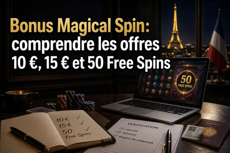 Bonus Magical Spin: comprendre les offres 10 €, 15 € et 50 Free Spins