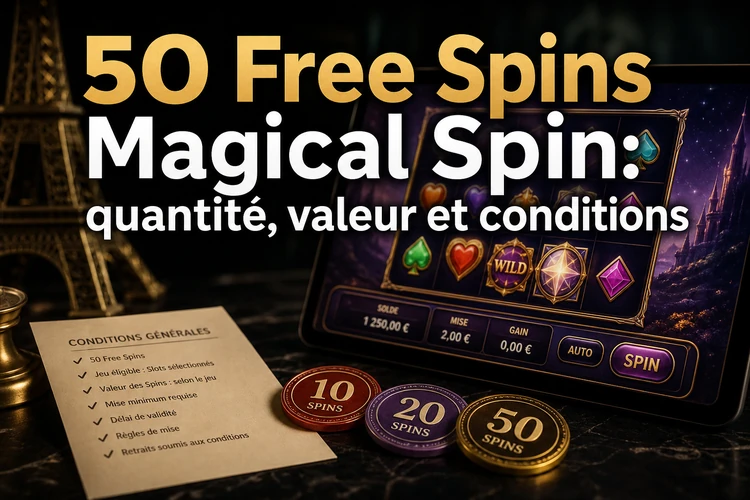 50 Free Spins Magical Spin: quantité, valeur et conditions